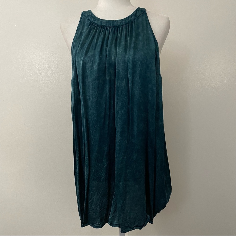 Satin Charmeuse Teal Mineral Wash Goddess Tank